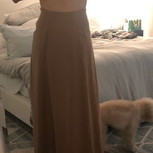In God We Trust Camel Wool Skirt